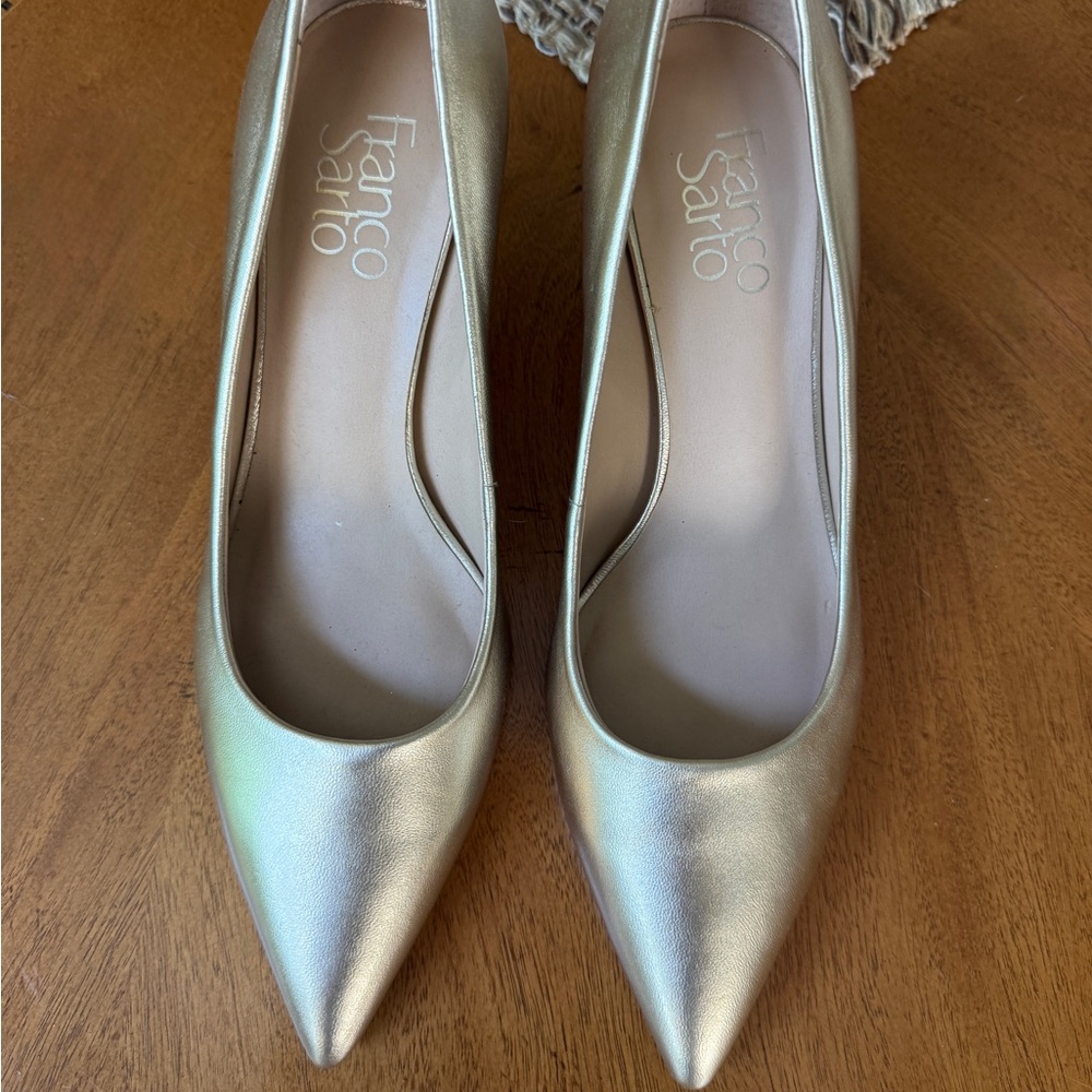 Franco Sarto Women's Gold Heels, Size 7.5